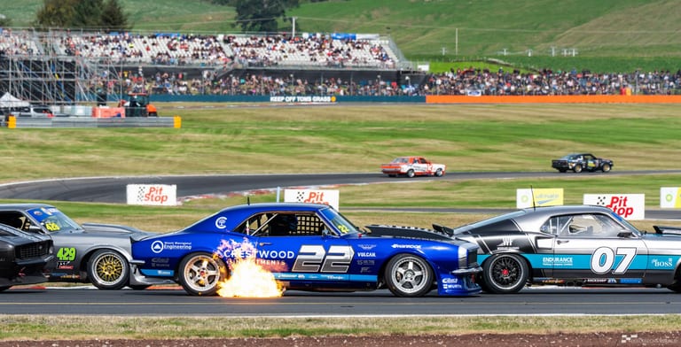 Classic car racing at Taupō Motorsport Park — motorsport photography by Ryan Watkinson